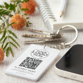 Modern Business Logo Corporate QR Code Custom Sleutelhanger (Voorkant Rechts)