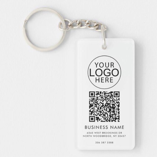 Modern Business Logo Corporate QR Code Custom Sleutelhanger (Voorkant)