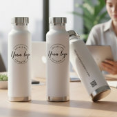 Modern Business logo Custom QR code website Waterfles