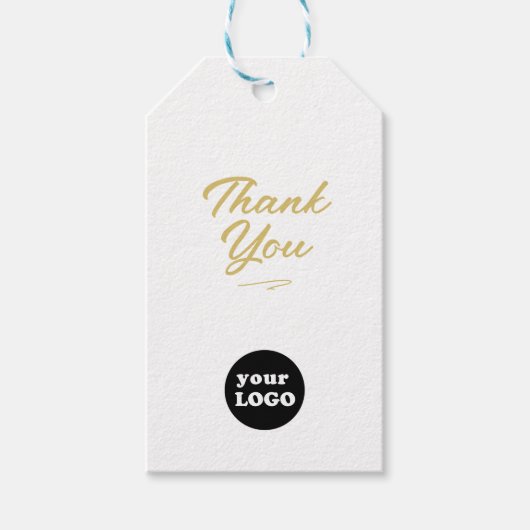 Modern Business Logo Elegant Script Bedankt Cadeaulabel (Voorkant)