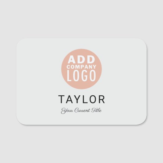 Modern Business Logo Employees Custom Naamplaatje (Voorkant)