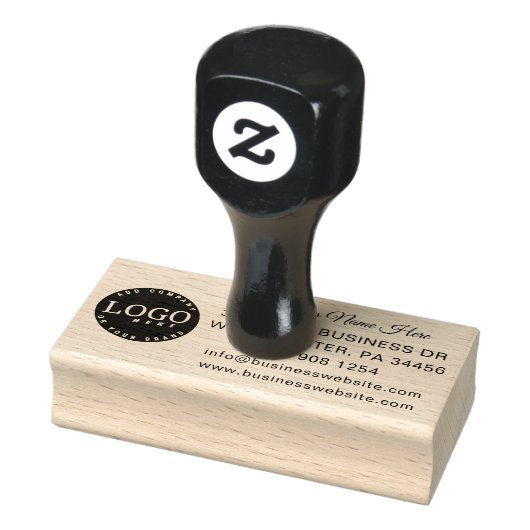 Modern Business Logo en Contact Custom Rubberstempel (Stempel)