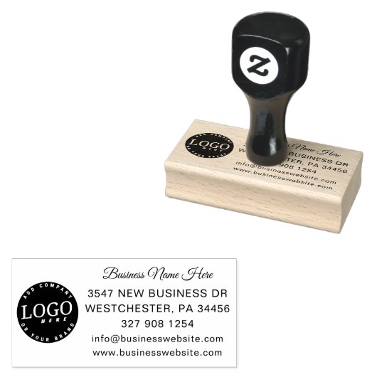 Modern Business Logo en Contact Custom Rubberstempel