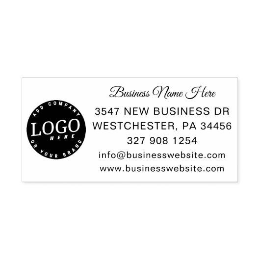 Modern Business Logo en Contact Custom Rubberstempel (Afrduk)