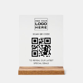 Modern Business Logo en QR Code Custom Acryl Bord