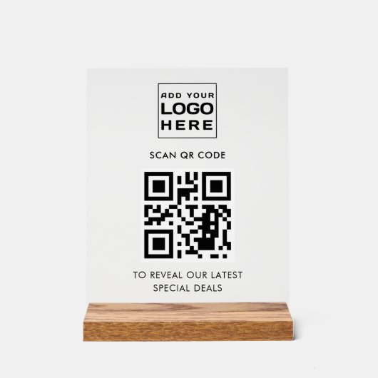 Modern Business Logo en QR Code Custom Acryl Bord (Voorkant)