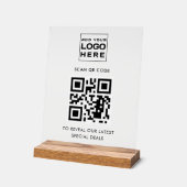 Modern Business Logo en QR Code Custom Acryl Bord (Hoek)