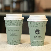 Modern Business Logo Groene Botanische Koffie Om T Papieren Bekers
