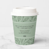 Modern Business Logo Groene Botanische Koffie Om T Papieren Bekers (Achterkant)
