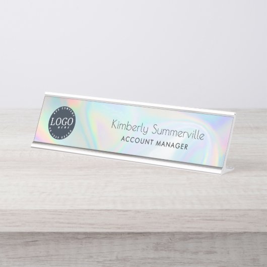 Modern Business Logo iriserende medewerkers op maa Bureau Naambordje (Voorkant)