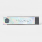 Modern Business Logo iriserende medewerkers op maa Bureau Naambordje (Voorkant)