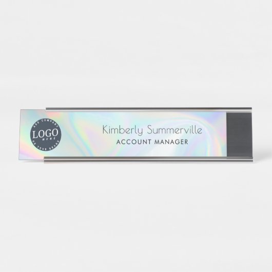 Modern Business Logo iriserende medewerkers op maa Bureau Naambordje (Voorkant)