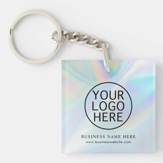 Modern Business Logo iriserende promotionele swag Sleutelhanger (voorkant)