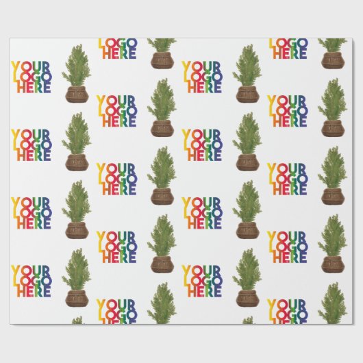 Modern Business Logo Kerstboomvakantie Cadeaupapier (Vlak)