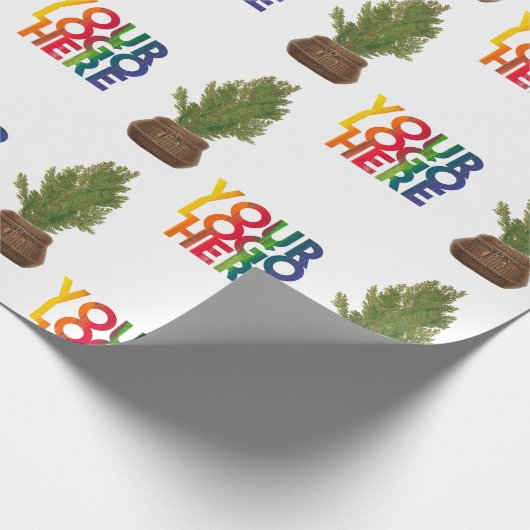 Modern Business Logo Kerstboomvakantie Cadeaupapier (Hoek)