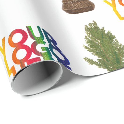 Modern Business Logo Kerstboomvakantie Cadeaupapier (Rol Hoek)