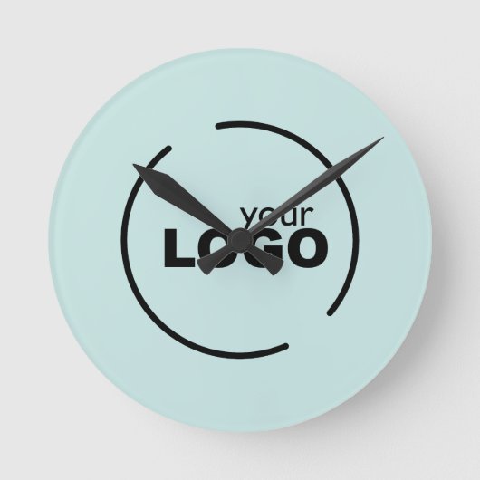 Modern Business Logo Light Turquoise Ronde Klok (Voorkant)