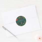 Modern Business Logo Merry Christmas Botanical Ronde Sticker (Envelop)