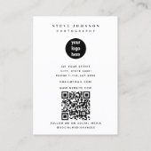 Modern Business Logo Minimal Fotograaf Foto Visitekaartje (Achterkant)