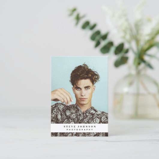 Modern Business Logo Minimal Fotograaf Foto Visitekaartje (Staand voorkant)