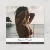 Modern Business Logo Mode Beauty Foto Vierkante Visitekaartje (Voorkant)