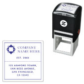 Modern Business Logo Naam Adres Gepersonaliseerd Zelfinktende Stempel (In situ)