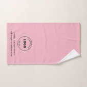 Modern Business Logo Naam Simple Pink Handdoek (Handdoek)