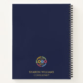 Modern Business Logo Navy Blue & Gold Professional Notitieboek (Achterkant)
