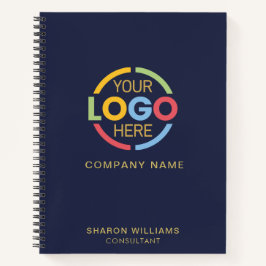 Modern Business Logo Navy Blue & Gold Professional Notitieboek