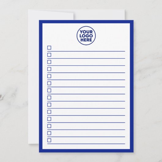 Modern Business Logo Navy Blue To Do List Kaart (Voorkant)