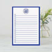 Modern Business Logo Navy Blue To Do List Kaart (Staand voorkant)