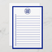 Modern Business Logo Navy Blue To Do List Kaart (Voorkant / Achterkant)