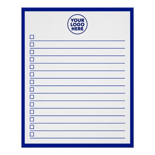 Modern Business Logo Navy Blue To Do List Perfect Poster (Voorkant)