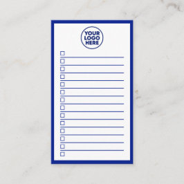 Modern Business Logo Navy Blue To Do List Visitekaartje