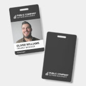 Modern Business Logo Photo Employee ID Badge (Voor- en achterkant)
