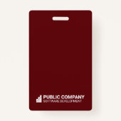 Modern Business Logo Photo Employee ID Badge (Achterkant)