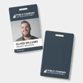 Modern Business Logo Photo Employee ID Badge (Voor- en achterkant)
