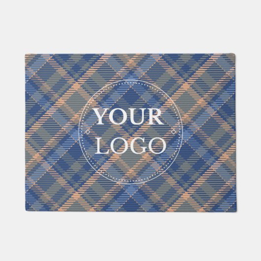 Modern Business Logo Plaid Pattern Promotional Deurmat (Voorkant)