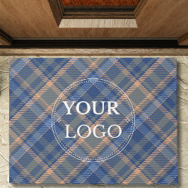 Modern Business Logo Plaid Pattern Promotional Deurmat