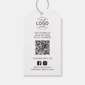 Modern Business Logo QR Code Feedback Social Media Cadeaulabel (Voorkant)