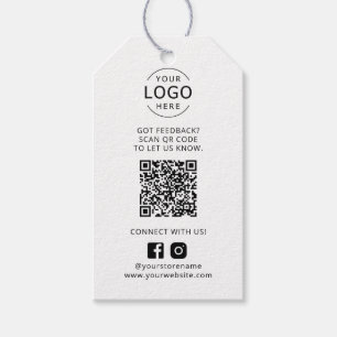 Modern Business Logo QR Code Feedback Social Media Cadeaulabel