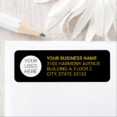 Modern Business Logo Return Address Label | Black (Insitu)