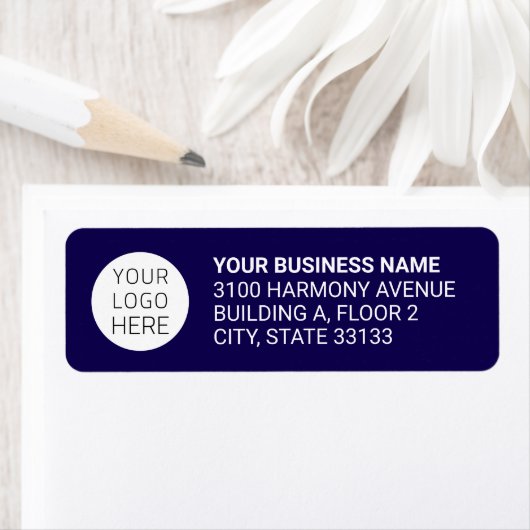 Modern Business Logo Return Address Label | blue (Insitu)