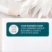 Modern Business Logo Return Address Label | Teal (Insitu)