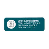 Modern Business Logo Return Address Label | Teal (Voorkant)