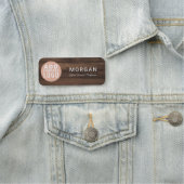 Modern Business Logo Rustic Wood Look Employees Naamplaatje (In situ)