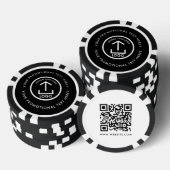 Modern Business Logo scanbare QR-code zwart wit Poker Chips (Opstapeling)