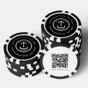 Modern Business Logo scanbare QR-code zwart wit Poker Chips