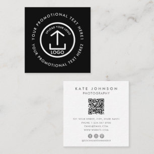 Modern Business Logo scanbare QR-code zwart wit Vierkante Visitekaartje