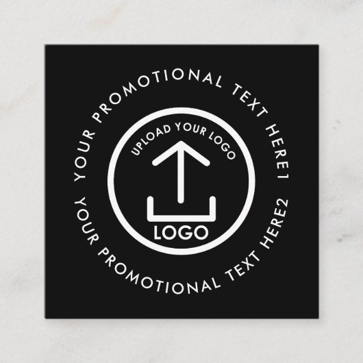 Modern Business Logo scanbare QR-code zwart wit Vierkante Visitekaartje (Voorkant)